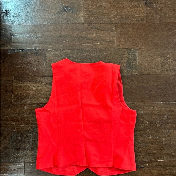J.Crew-Button-front linen-blend vest, red size 6-NWT - Picture 10 of 15